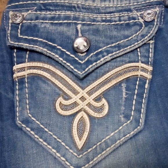 Rock Revival NWOT Jeans Women's 26 Boot Cut Faux Leather Pockets - Picture 5 of 9